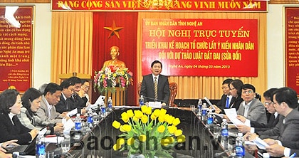Hội nghị trực tuyến triển khai lấy ý kiến nhân dân về Dự thảo Luật Đất đai (sửa đổi)