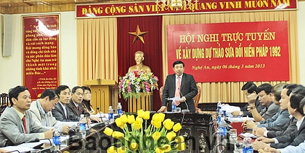 Hội nghị trực tuyến toàn quốc về lấy ý kiến nhân dân vào Dự thảo sửa đổi Hiến pháp 1992