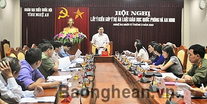 Hội nghị lấy ý kiến vào dự án Luật Giáo dục quốc phòng và an ninh