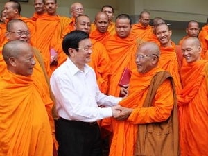 Chủ tịch nước đến thăm và làm việc tại Sóc Trăng