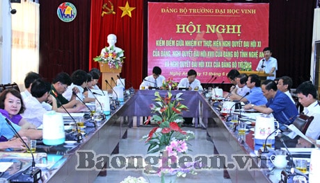 Đảng bộ Đại học Vinh: Đánh giá kết quả thực hiện Nghị quyết Đại hội Đảng các cấp giữa nhiệm kỳ