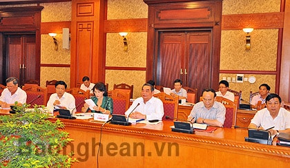 Thường trực Ban Bí thư Trung ương Đảng làm việc với lãnh đạo tỉnh Nghệ An về 10 năm thực hiện Kết luận 20- KL/TƯ