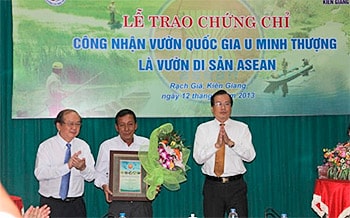 Vườn Quốc gia U Minh Thượng được công nhận Vườn di sản ASEAN