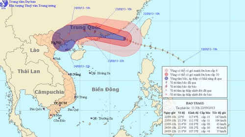 Bão di chuyển theo hướng Tây Tây Bắc trong 24 giờ tới