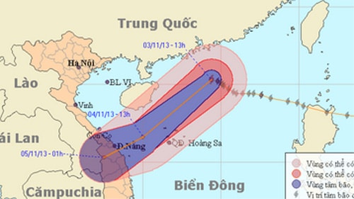 Tâm bão số 12 cách quần đảo Hoàng Sa 460km