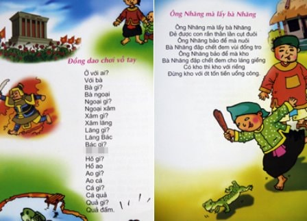 Hãi hùng toán đố, đồng dao trong sách tham khảo của trẻ