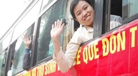 1.000 sinh viên nghèo sẽ được xe đưa về quê đón Tết