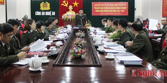 Công an Nghệ An nghiệm thu đề tài khoa học cấp cơ sở