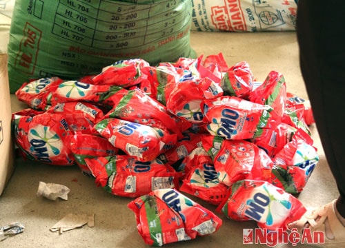 Phát hiện vụ sản xuất bột giặt giả ở Diễn Châu