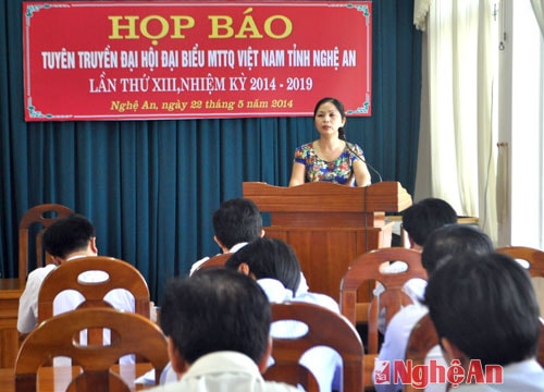 Họp báo tuyên truyền Đại hội đại biểu MTTQ Việt Nam tỉnh Nghệ An