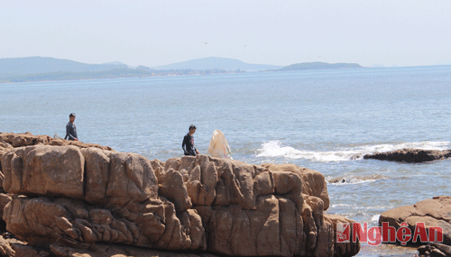 "Người nhái" ở biển Quỳnh Lập