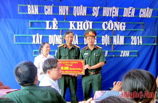 Ban CHQS huyện Diễn Châu khởi công xây dựng nhà đồng đội