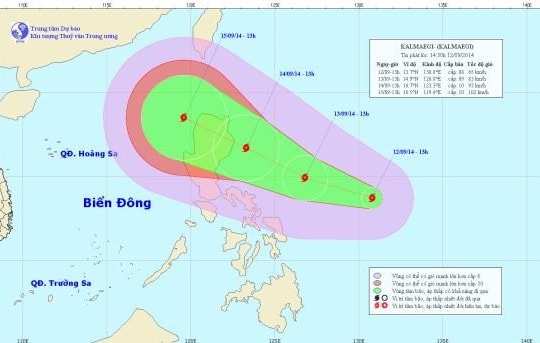 Bão cấp 8 đang tiến vào Biển Đông