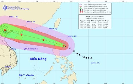 Bão Kalmaegi di chuyển nhanh vào Biển Đông