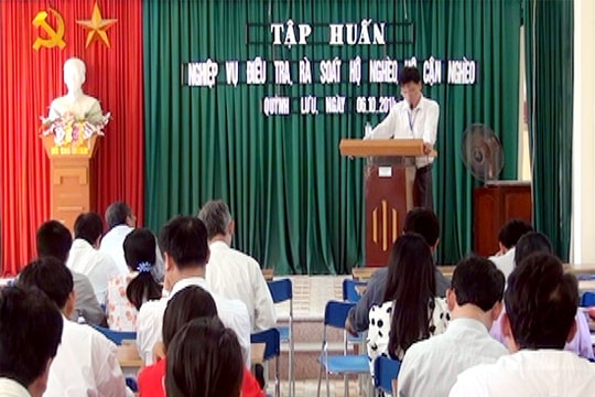 Quỳnh Lưu: Tập huấn nghiệp vụ điều tra, rà soát hộ nghèo, cận nghèo