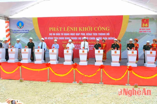 Khởi công dự án đầu tư đập phụ, kênh tiêu hồ chứa nước Bản Mồng