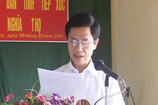 Đồng chí Nguyễn Xuân Sơn tiếp xúc cử tri Nghĩa Thọ, Nghĩa Đàn