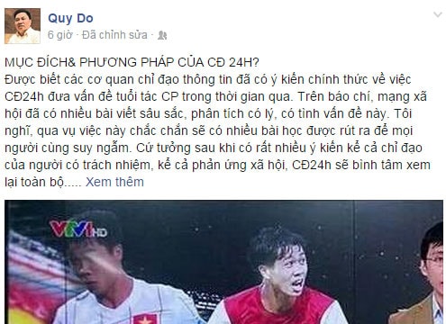 Ông Đỗ Quý Doãn: "CĐ24h đã thất bại trong vụ Công Phượng"