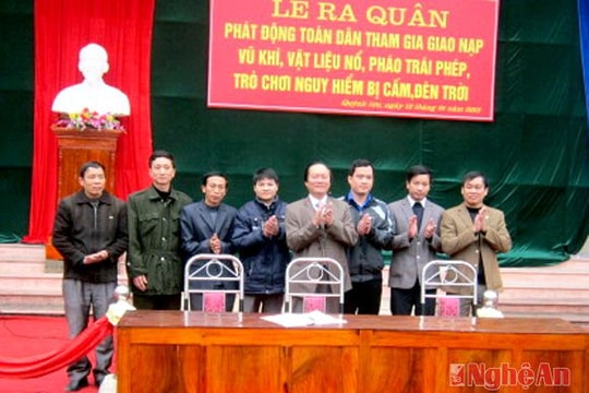 Quỳnh Lưu: Phát động toàn dân giao nộp vũ khí, vật liệu nổ