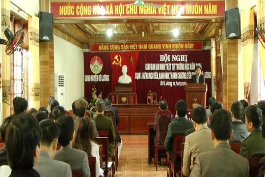 Giao ban an ninh trường học cụm 1 tại Đô Lương