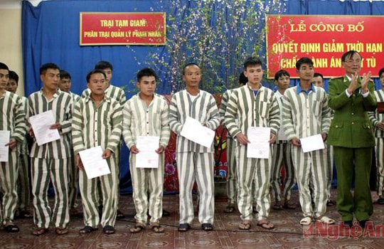 Nghệ An: Giảm thời hạn chấp hành án phạt tù cho 57 phạm nhân