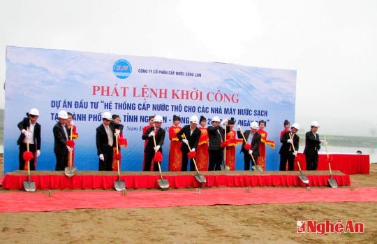 Khởi công Dự án đầu tư hệ thống cấp nước thô tại Nam Đàn
