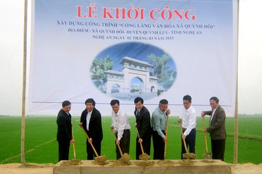 Khởi công xây dựng công trình cổng làng Quỳnh Đôi