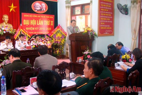 Công an Thị xã Thái Hòa: Đại hội đại biểu Đảng bộ lần thứ II