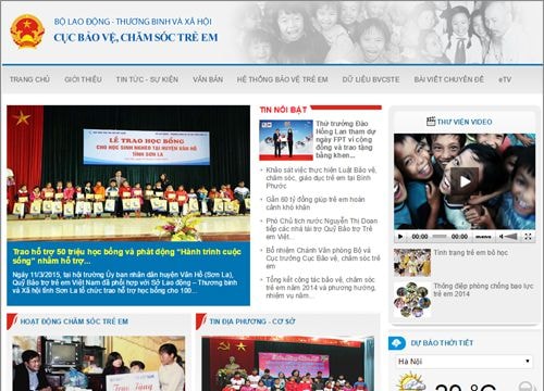 Khai trương Cổng thông tin hỗ trợ bảo vệ, chăm sóc trẻ em