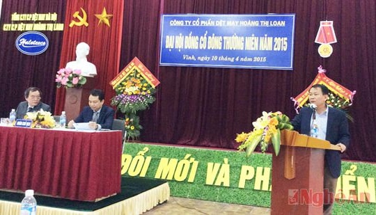 Công ty CP Dệt may Hoàng Thị Loan: Đại hội cổ đông năm 2015