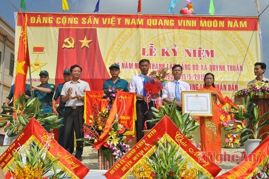 Xã Quỳnh Thuận (Quỳnh Lưu) đón nhận Danh hiệu Anh hùng LLVT