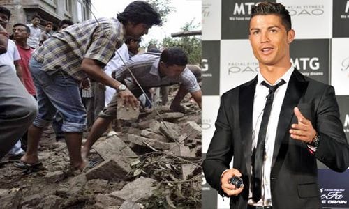 Ronaldo ủng hộ gần tám triệu đôla cho nạn nhân động đất Nepal