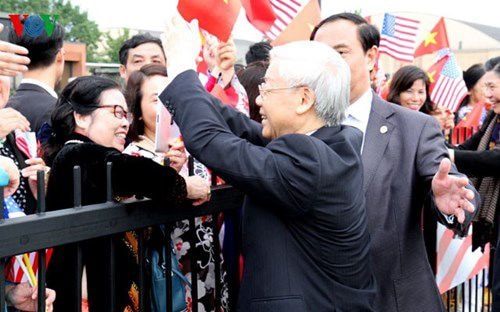 Những hình ảnh đầu tiên của Tổng Bí thư tại Hoa Kỳ