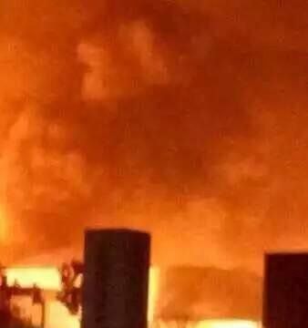 Một vụ nổ lớn khác tại Trung Quốc, khói lửa rực trời