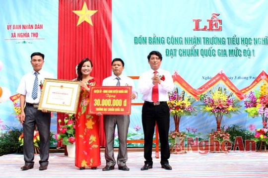 Trường Tiểu học Nghĩa Thọ đón danh hiệu trường chuẩn Quốc gia
