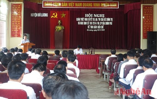 Đô Lương triển khai Nghị quyết 39-NQ/TW của Bộ Chính trị về tinh giản biên chế