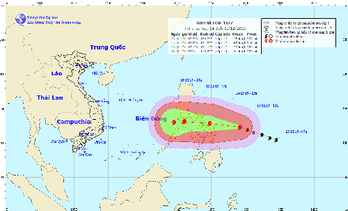 Xuất hiện siêu bão giật cấp 17 ngoài biển Đông