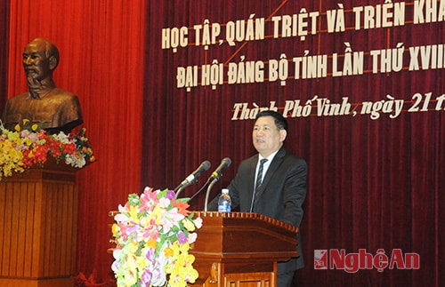 Quán triệt và triển khai Nghị quyết Đại hội Đảng bộ tỉnh lần thứ XVIII