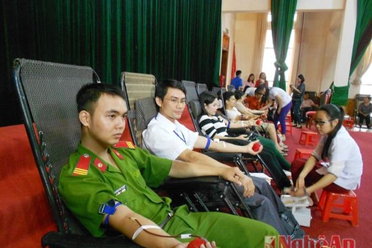 Nghệ An đứng thứ 3 cả nước về hiến máu tình nguyện