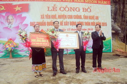 Yên Khê là xã đầu tiên của Con Cuông về đích NTM