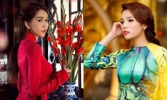 Eo thon quyến rũ với áo dài của sao Việt