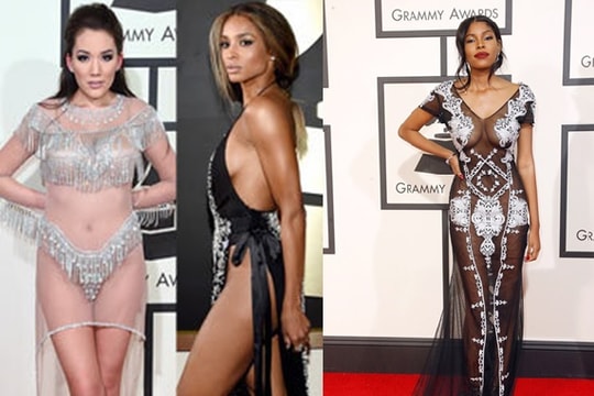 Trang phục kỳ quái, phô da thịt trên thảm đỏ Grammy