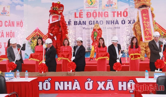 Động thổ nhà ở xã hội Kim Thi tại phường Quán Bàu (TP Vinh)