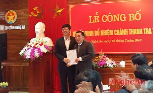 Công bố quyết định bổ nhiệm Chánh thanh tra tỉnh Nghệ An