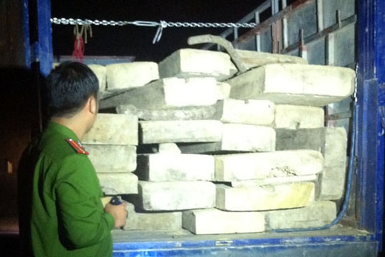 11 khối gỗ ngụy trang trong xe ô tô chuyển về xuôi