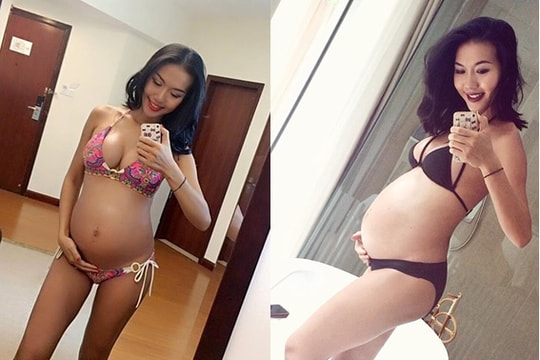 Cô gái mang bầu 8 tháng khoe thân hình sexy trong phòng tập gym