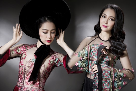 Linh Nga mặc áo dài xuyên thấu