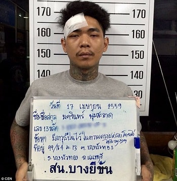 Xã hội đen Thái Lan giả cảnh nã đạn vào đầu trên Facebook