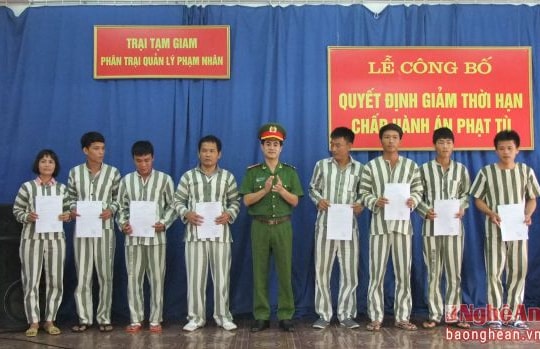 Nghệ An: 23 phạm nhân được giảm thời gian chấp hành án phạt tù