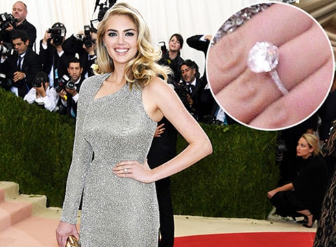 "Bom sex" Kate Upton đính hôn, khoe nhẫn kim cương 8 carat